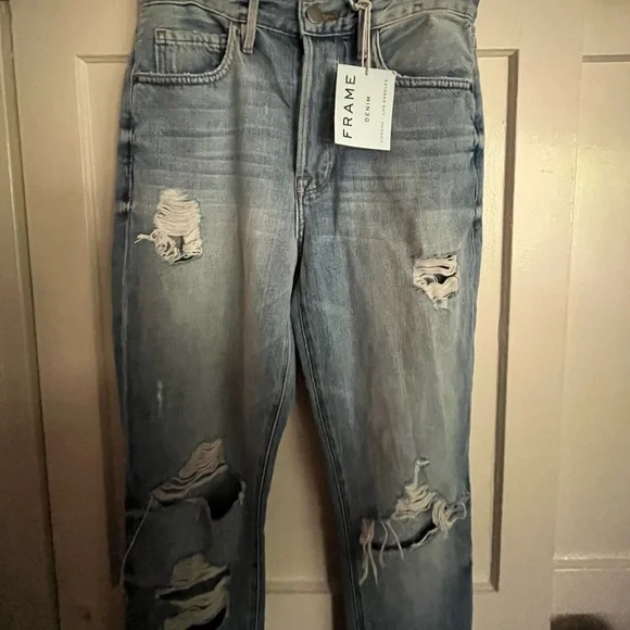 FRAME denim le original skinny in distressed POMDALE size 25 NWT